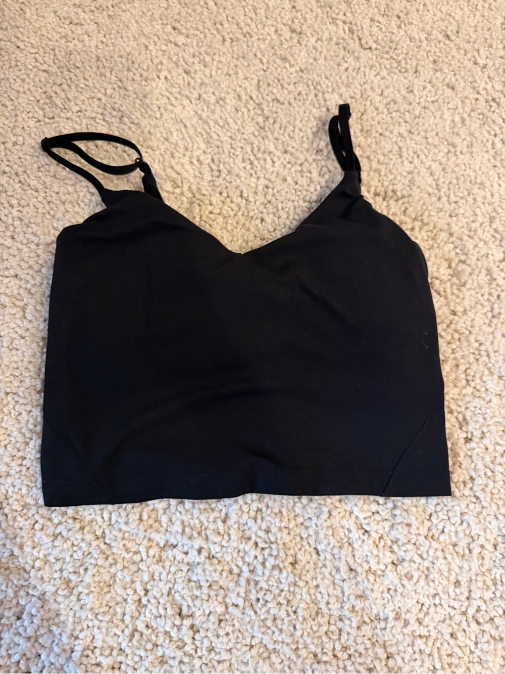 lululemon athletica Black V-Neck Adjustable Strap Crop Tank